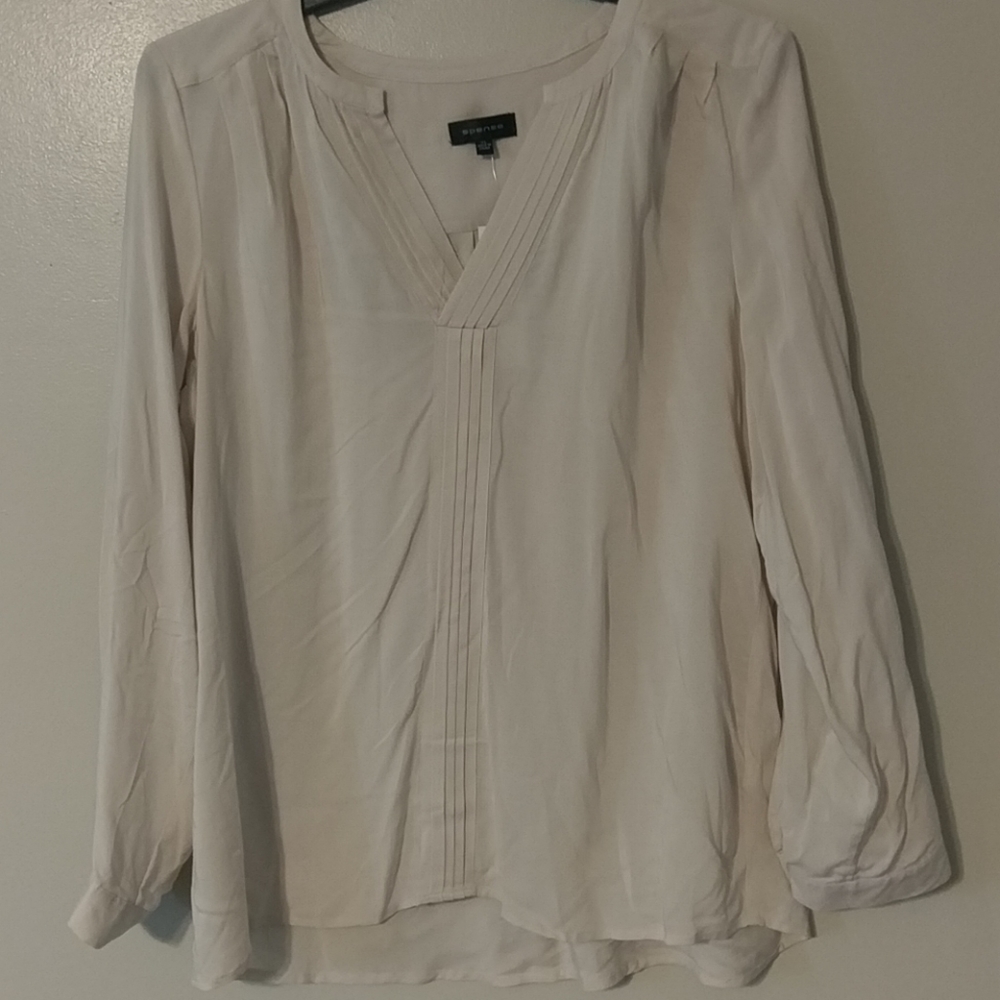 Beige long sleeve blouse